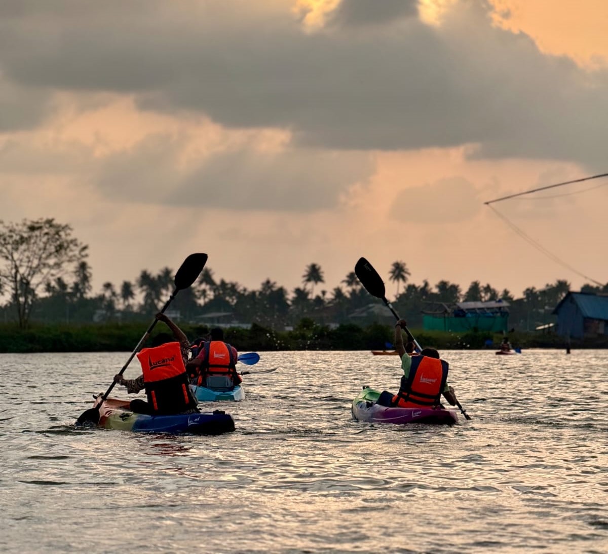 Sunset kayaking on the backwaters